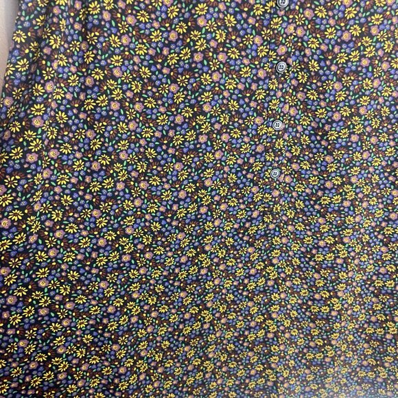 Toad and Co Size L Manzana Long Sleeve Peasant Top Organic Cotton Ditzy Floral - Picture 6 of 9